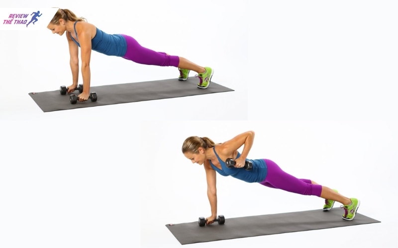 Bài tập plank kết hợp nâng tạ