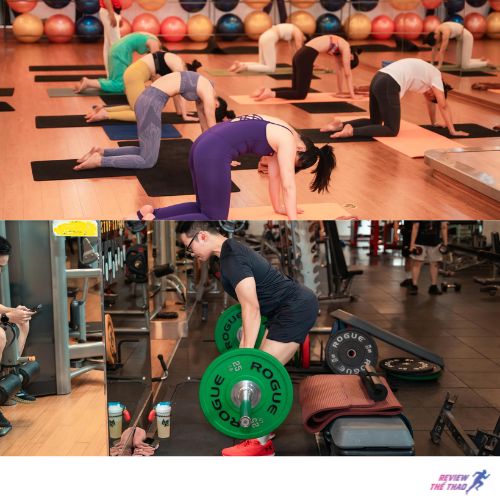 Khu vực gym hiện đại, trang bị máy móc cao cấp tại Leo Fitness